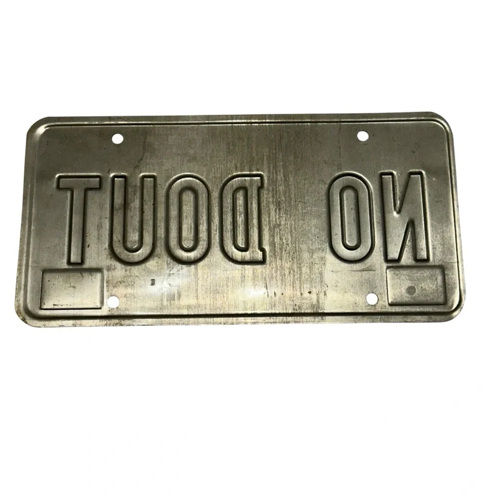 Rare Retro Personalized License Plate With “No Doubt” Garage Decor/Man Cave